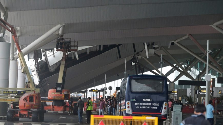 One dead after roof collapses at Delhi airport in heavy rains