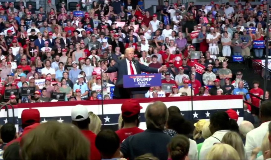 Donald Trump mocks Democrats in first rally since assassination attempt