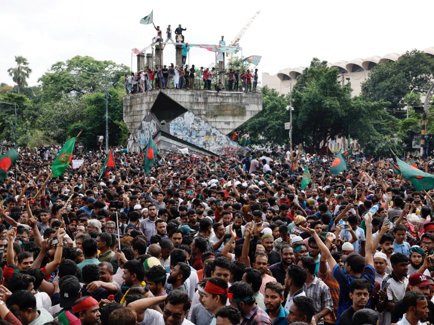 Photos: Celebrations after PM Sheikh Hasina resigns, flees Bangladesh