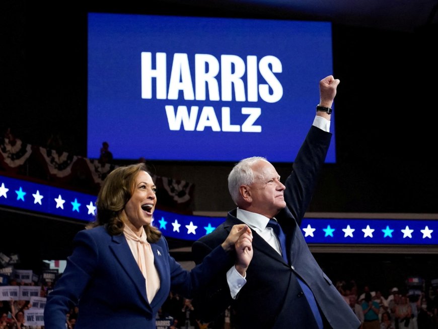 Harris and Walz appear together for the first time since VP pick