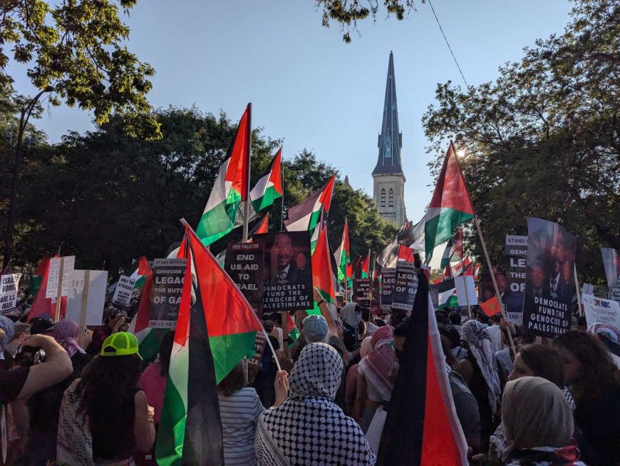 Gaza protesters keep pressure up as Harris-Walz celebrated in Chicago DNC