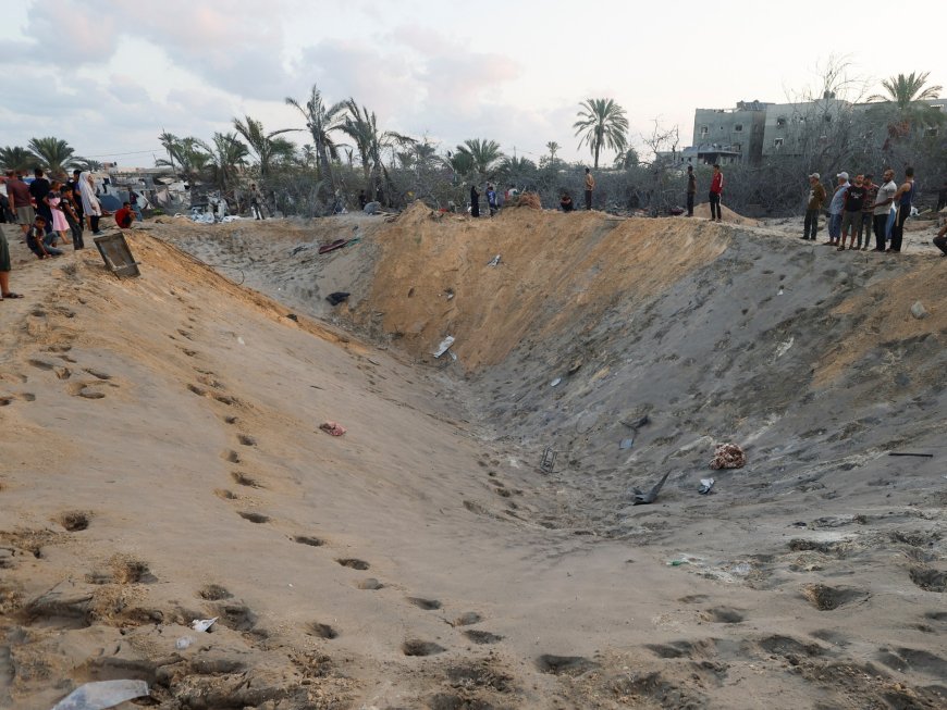 Israeli attack on Gaza tent camp leaves vast crater