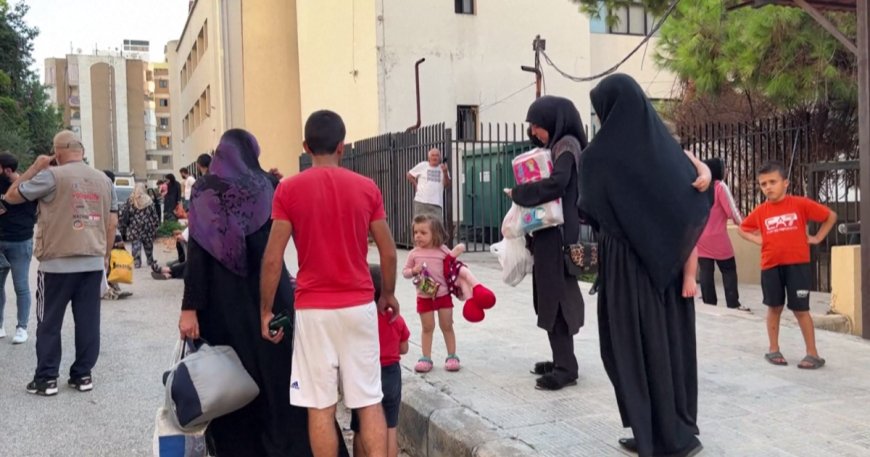 Displaced civilians shelter in Lebanese schools as they flee Israeli bombs