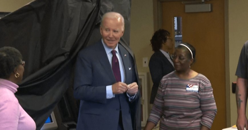 Biden casts early vote, presses for Gaza truce