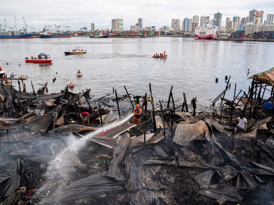 Fire destroys hundreds of shanty homes in Manila port slum