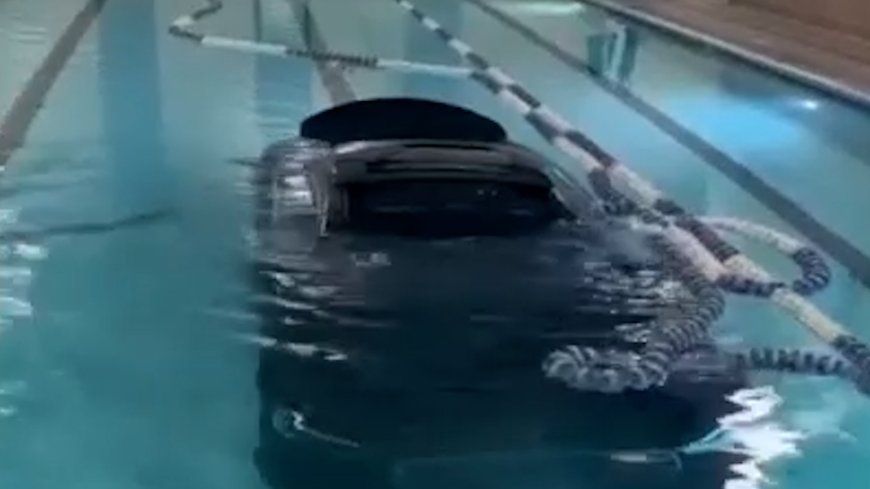 Video: Car pulled from indoor swimming pool in California