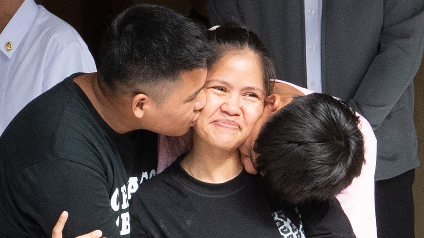 Filipina freed from Indonesia death row reunites with family