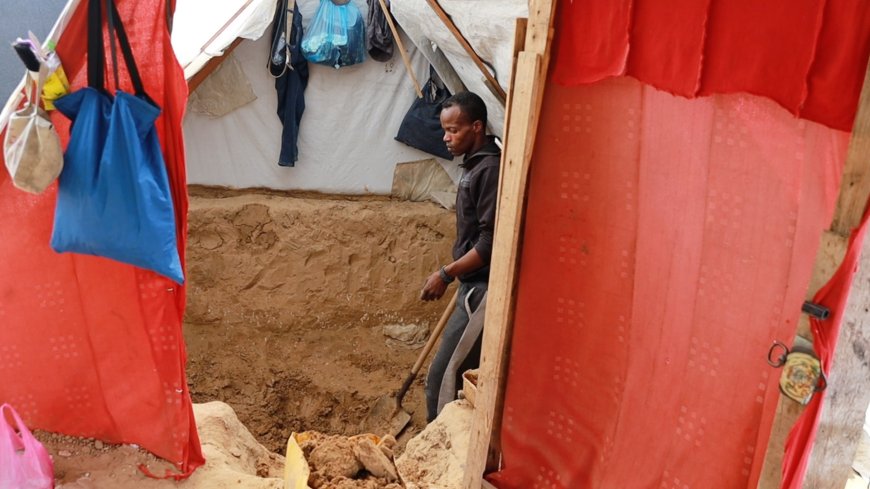 Palestinian man builds below-ground home for his family in Gaza