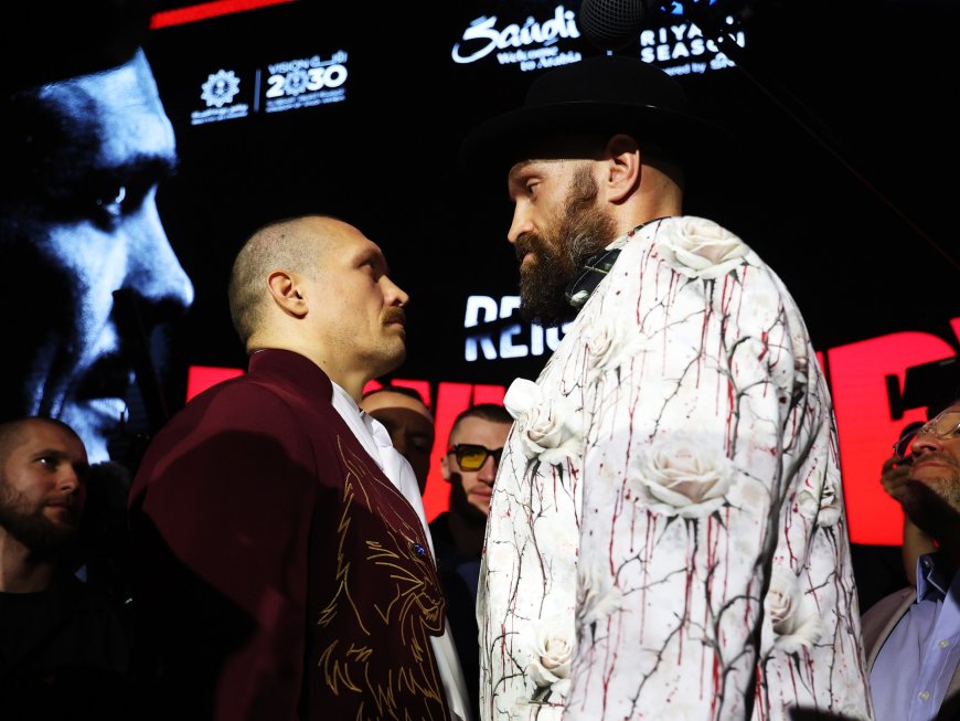 Fury vs Usyk 2: Boxing title bout pair dragged away from 11-minute face-off