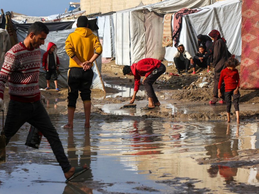 Winter rains worsen horrors faced by displaced Palestinians in Gaza