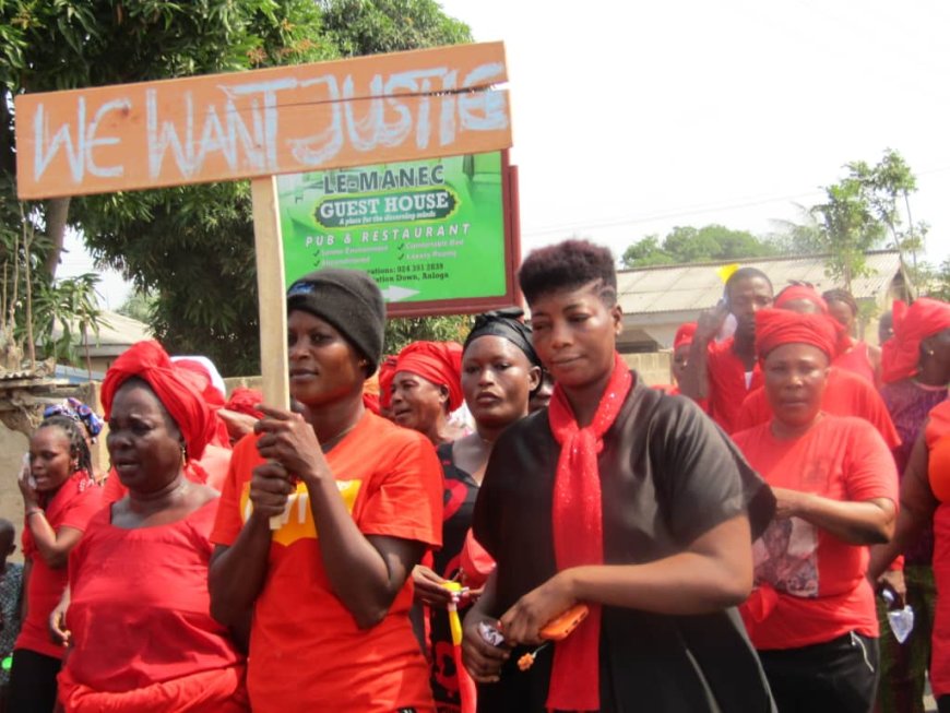 Anloga youth demonstrate against the death of restaurant owner